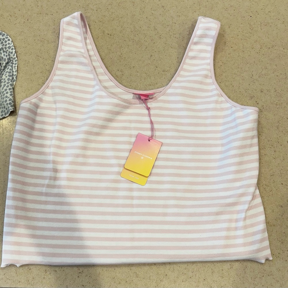 Stoney clover pink and white tank